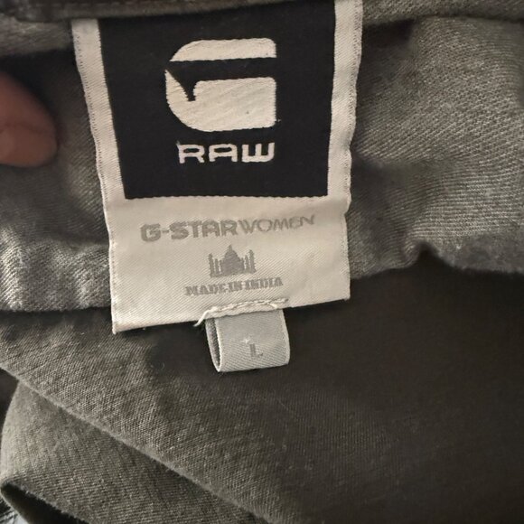 G Star Womens Olive Military Style Jacket With Stand Collar & Zipper Closure - Picture 7 of 8